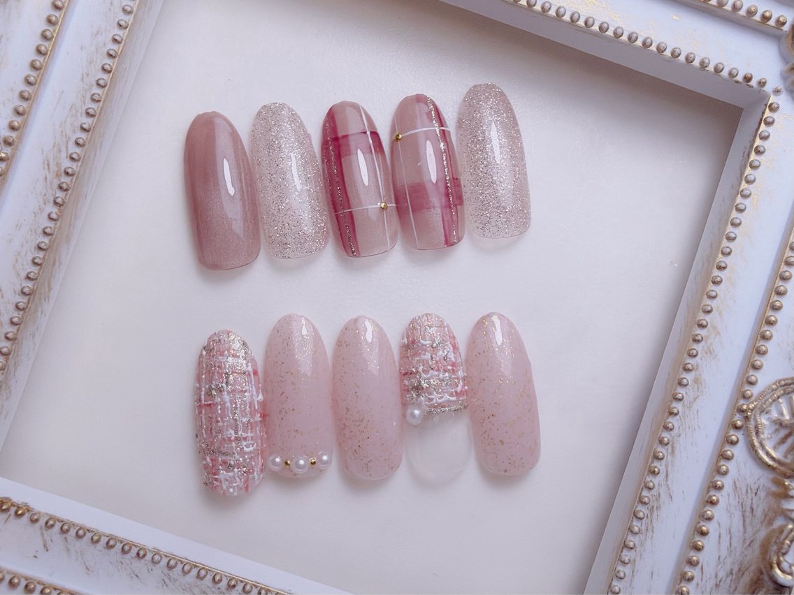 ネイル ツイードネイル ハンドネイル Fululu nailのネイルデザイン