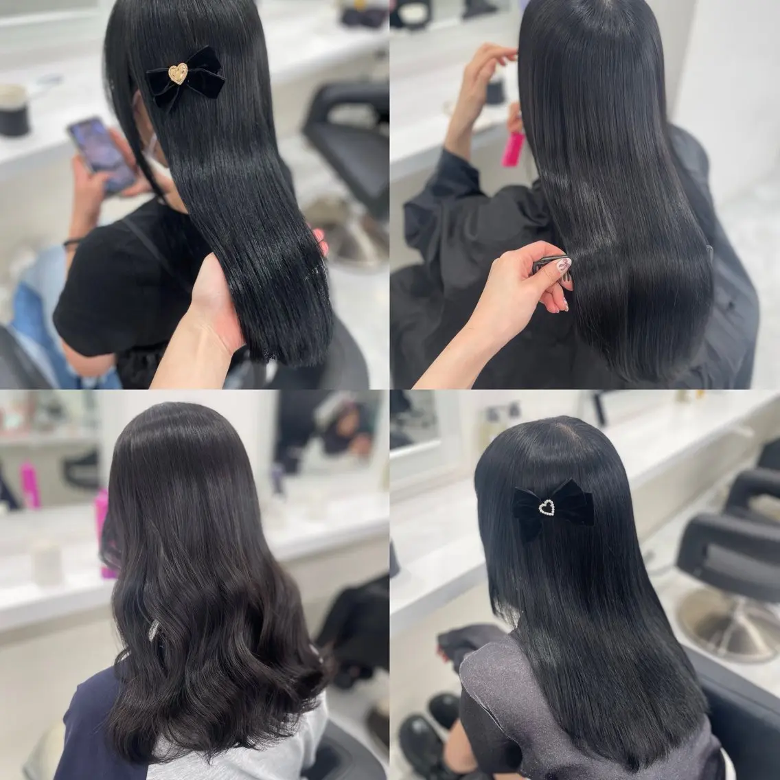 セミロング カラー ヘアアレンジ 黒髪 ブルーカラー ブルーブラック ケアカラー トリートメント 💗トレンドモテヘア Natsumi 💗のヘアスタイル