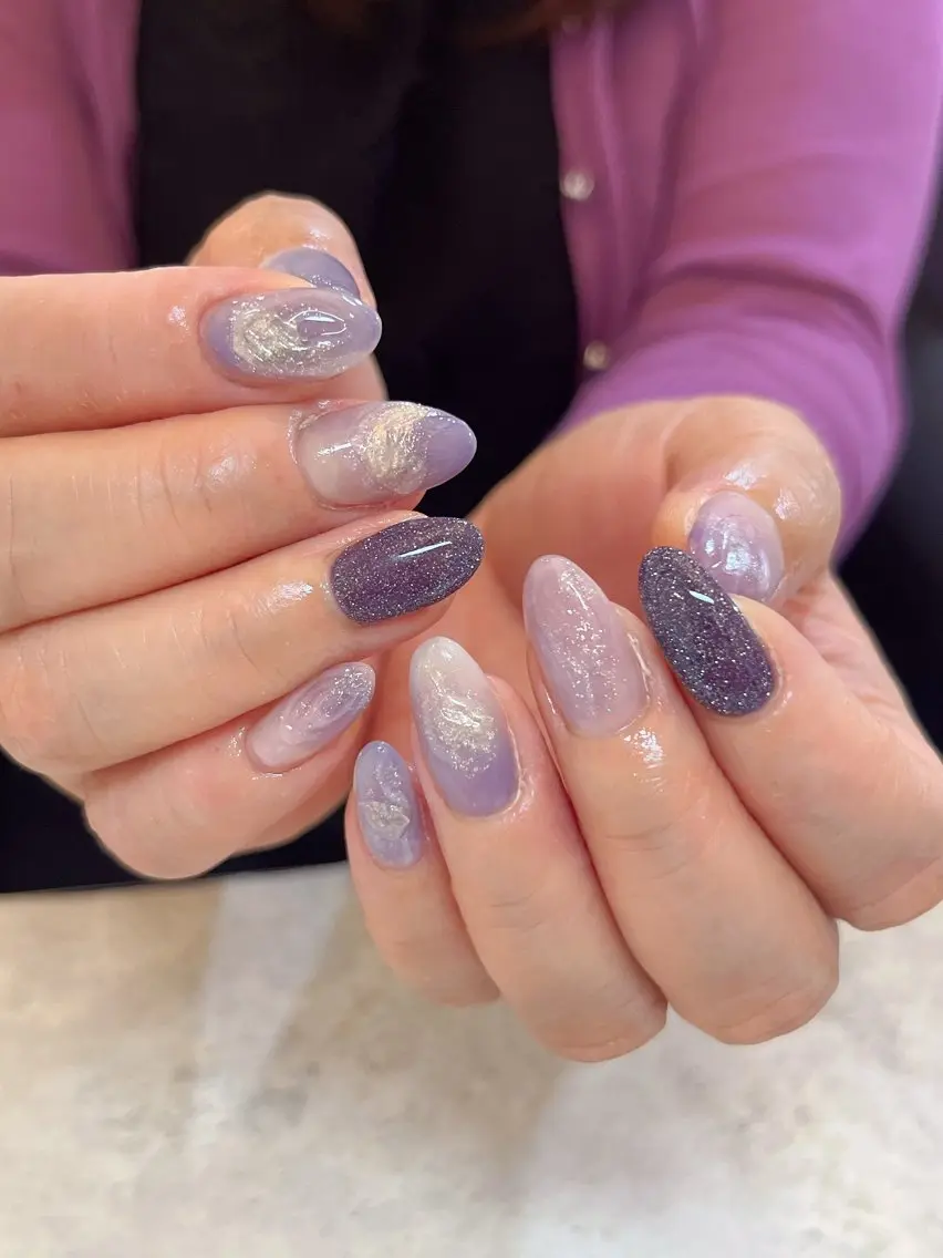 ネイル フラッシュネイル ニュアンスネイル ハンドネイル r.nailBY α 大阪福島区/岸本🧸のネイルデザイン