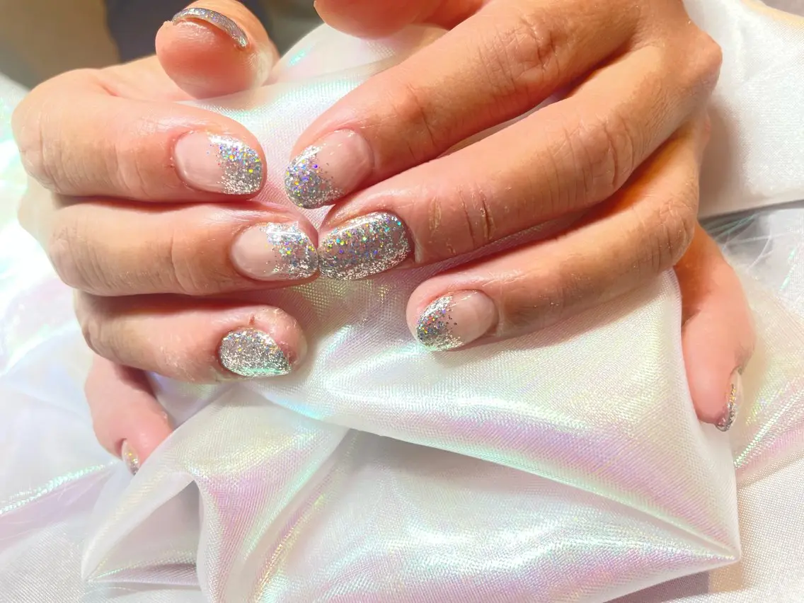 ネイル グラデーション ラメ(グリッター) ラメグラデーション k+1 nail salonのネイルデザイン