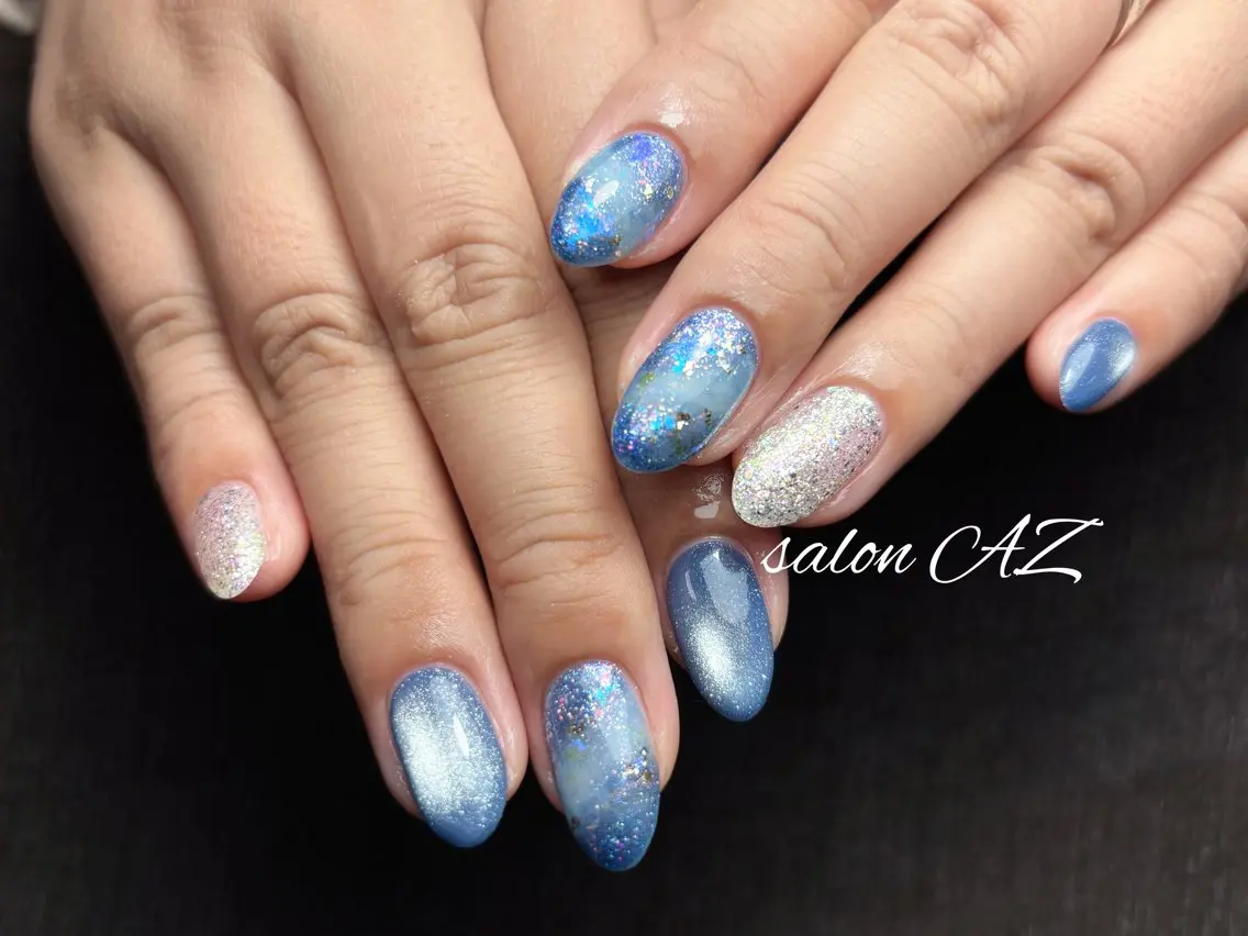 ネイル アートネイル 長さ出し フットネイル フレンチネイル ジェルネイル salon AZのネイルデザイン