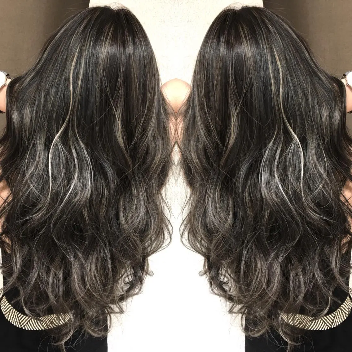 ロング カラー ハイライトカラー 3Dハイライト ハイライト ヘアカラー トリートメント 井上 一平のヘアスタイル