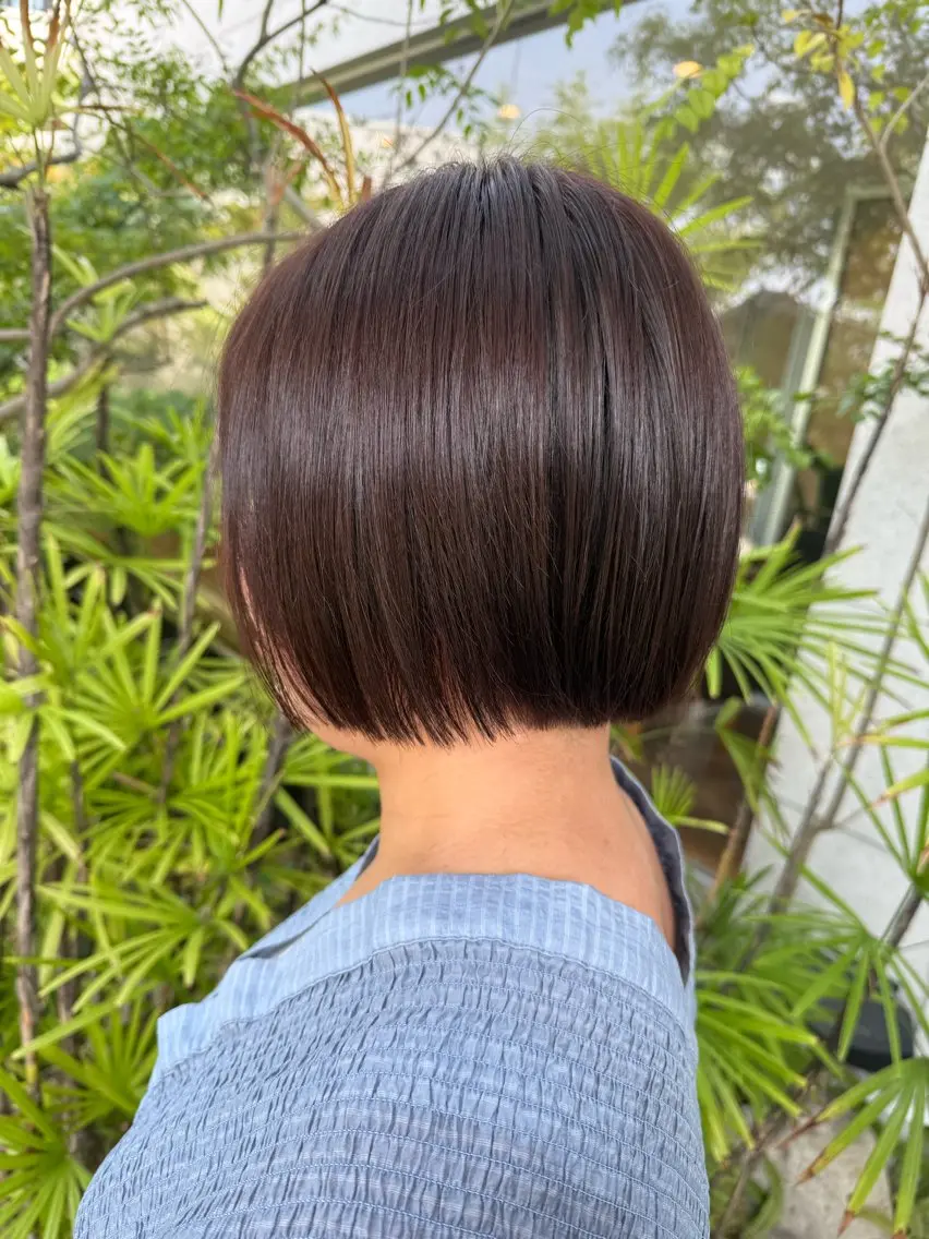 ショート カラー ボブ 似合わせカット カット ヘアカラー トリートメント 中農 有梨恵のヘアスタイル