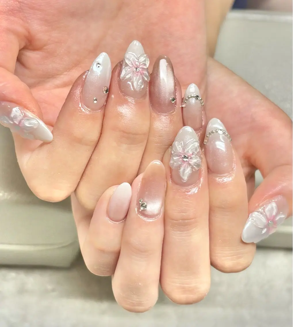 ネイル 持ち込み 夏ネイル ワンホンネイル Natsumi 【protea】のネイルデザイン