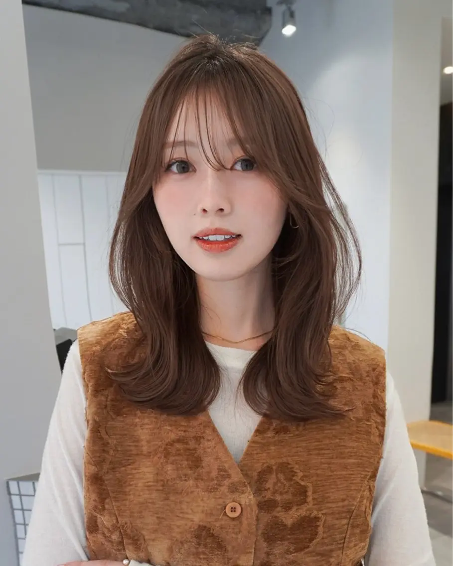 ミディアム カラー カット ヘアカラー ren ボブロブ/ミディアムのヘアスタイル