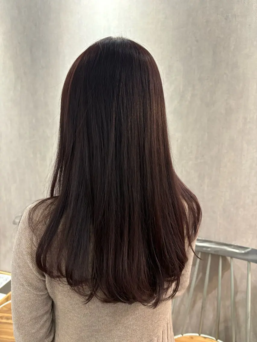 ロング カラー ラベンダーカラー ピンクカラー 中田 汐梨のヘアスタイル