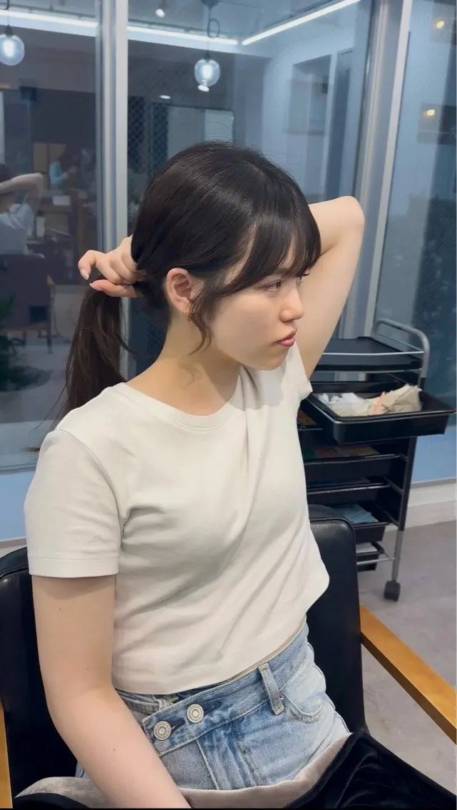 ロング カラー パーマ ヘアアレンジ メンズ キッズ カット ヘアカラー レイヤーカット／ 巻ける縮毛矯正のヘアスタイル