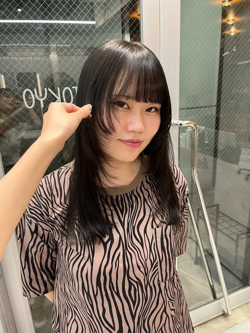 セミロング カラー カット ヘアカラー トリートメント 縮毛矯正ボブ&顔まわ レイヤー♡TOMOEのヘアスタイル