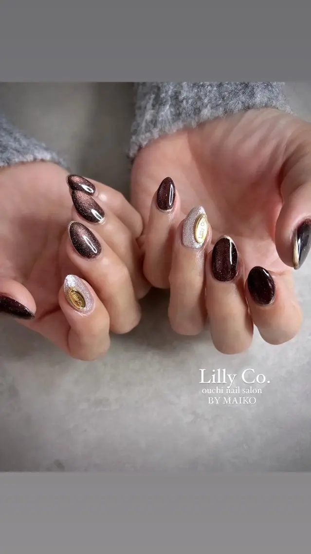 ネイル フラッシュネイル フラッシュマグ マグネットネイル ハンドネイル ハンドケア Lilly Co.のネイルデザイン