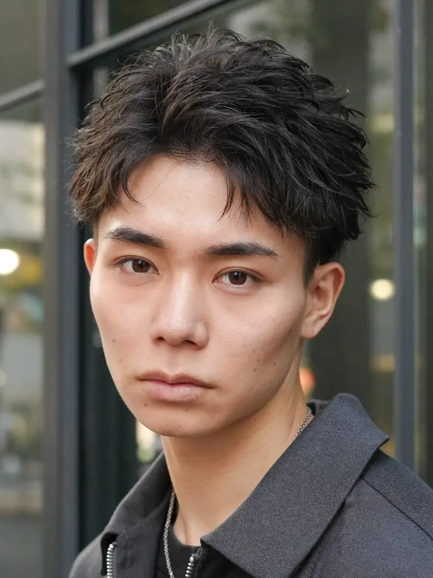 メンズ フェザーパーマ マッシュ メンズパーマ 学生（メンズ向け） メンズツイストパーマ fifth/原宿/ カットモデル/カズのヘアスタイル
