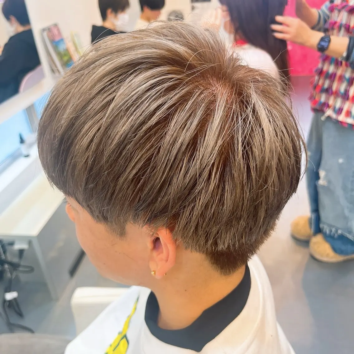 ショート メンズ メンズブリーチ カット ヘアカラー トリートメント たぢ みずほのヘアスタイル