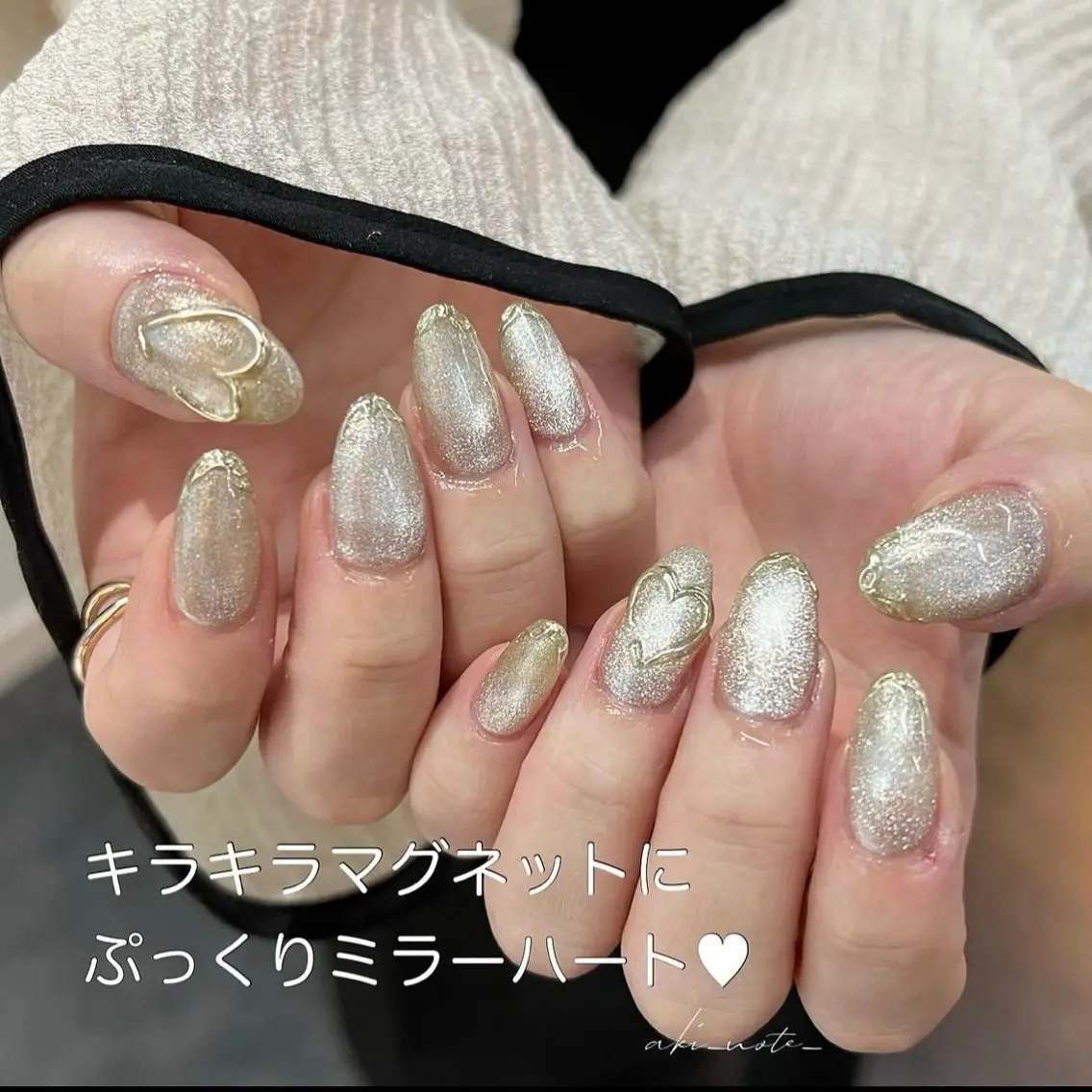 ネイル ハート リボン バレンタイン 冬ネイル クリスマス ハンドネイル フットネイル GRANDE大須 栄/店長 aki🌙のネイルデザイン