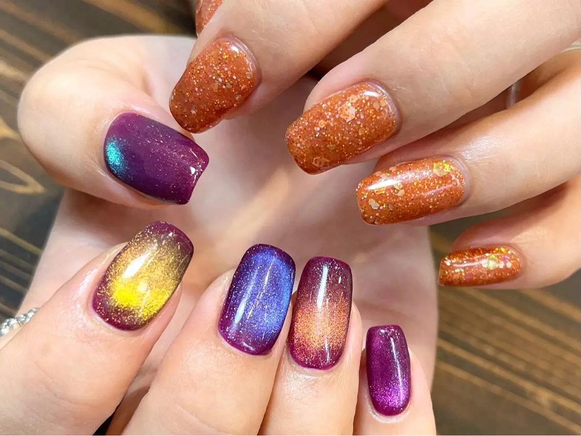 ネイル アートネイル ジェルネイル マグネットネイル ニュアンスネイル オフィスネイル ハンドネイル kinjo yuaのネイルデザイン