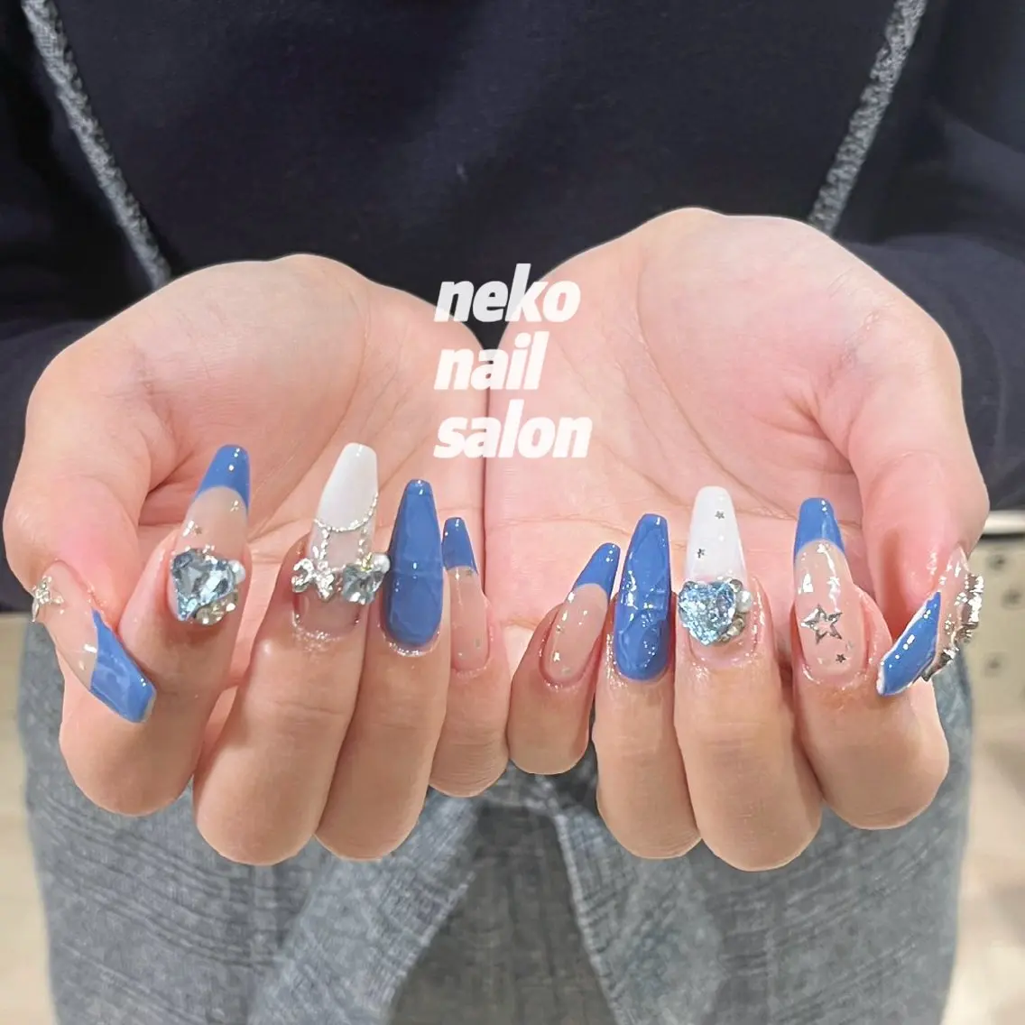 ネイル 成人式 フレンチネイル 持ち込み ハンドネイル neko nailのネイルデザイン