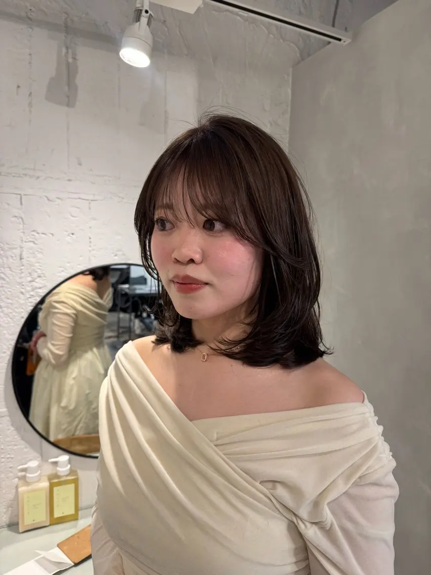 セミロング カット ヘアカラー トリートメント 新宿/顔周りカット +レイヤー=しずく♩のヘアスタイル