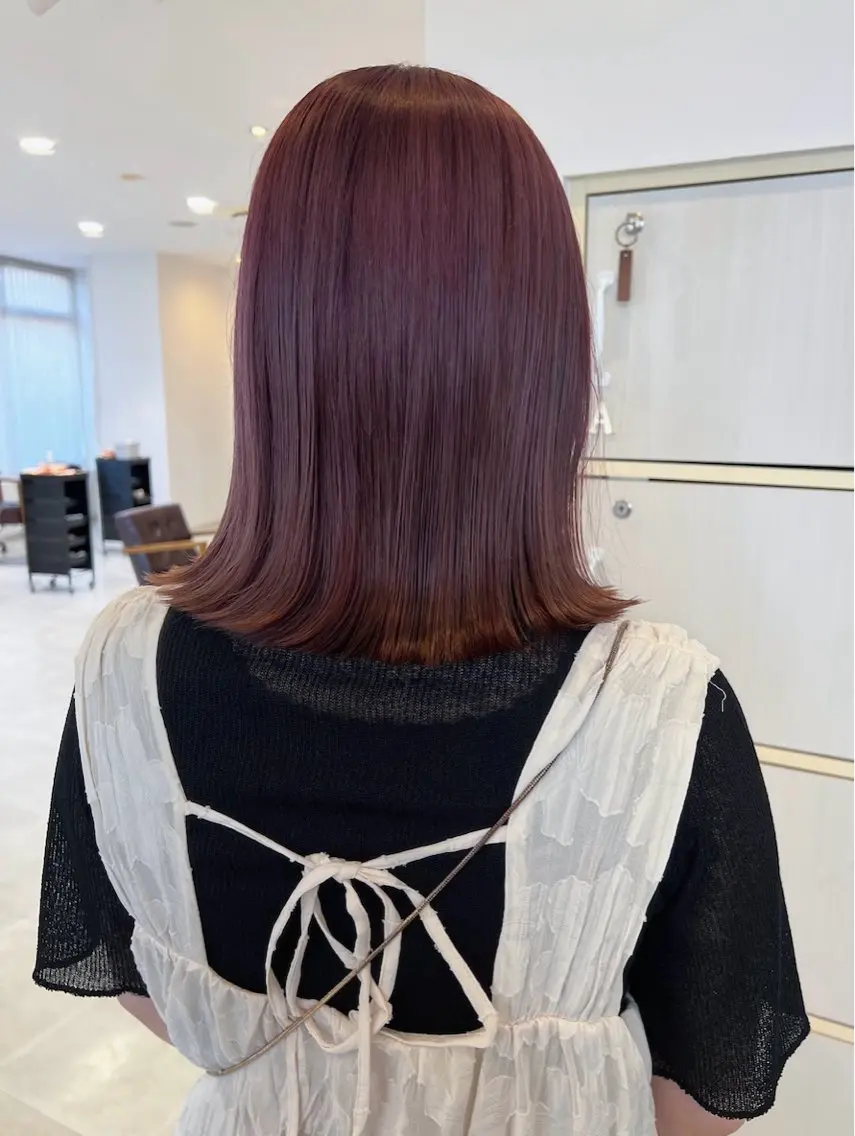 ミディアム カラー ブリーチ ダブルカラー ブリーチなしカラー cher. naoのヘアスタイル