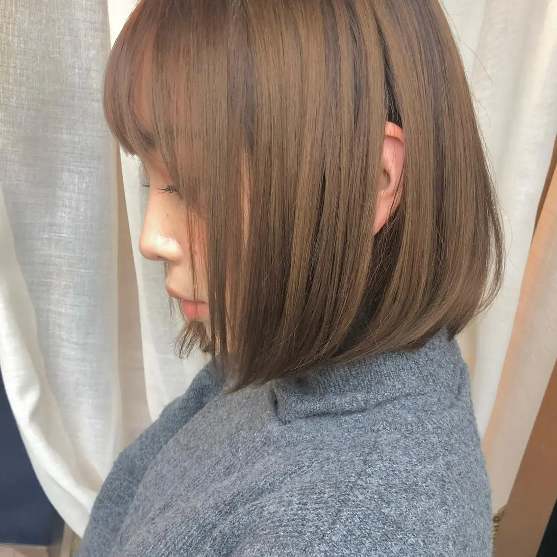 ✴️痛んだ髪の方必見✴️色もち抜群💫ダメージレスオーガニックケアカラー＋超音波トリートメントの写真
