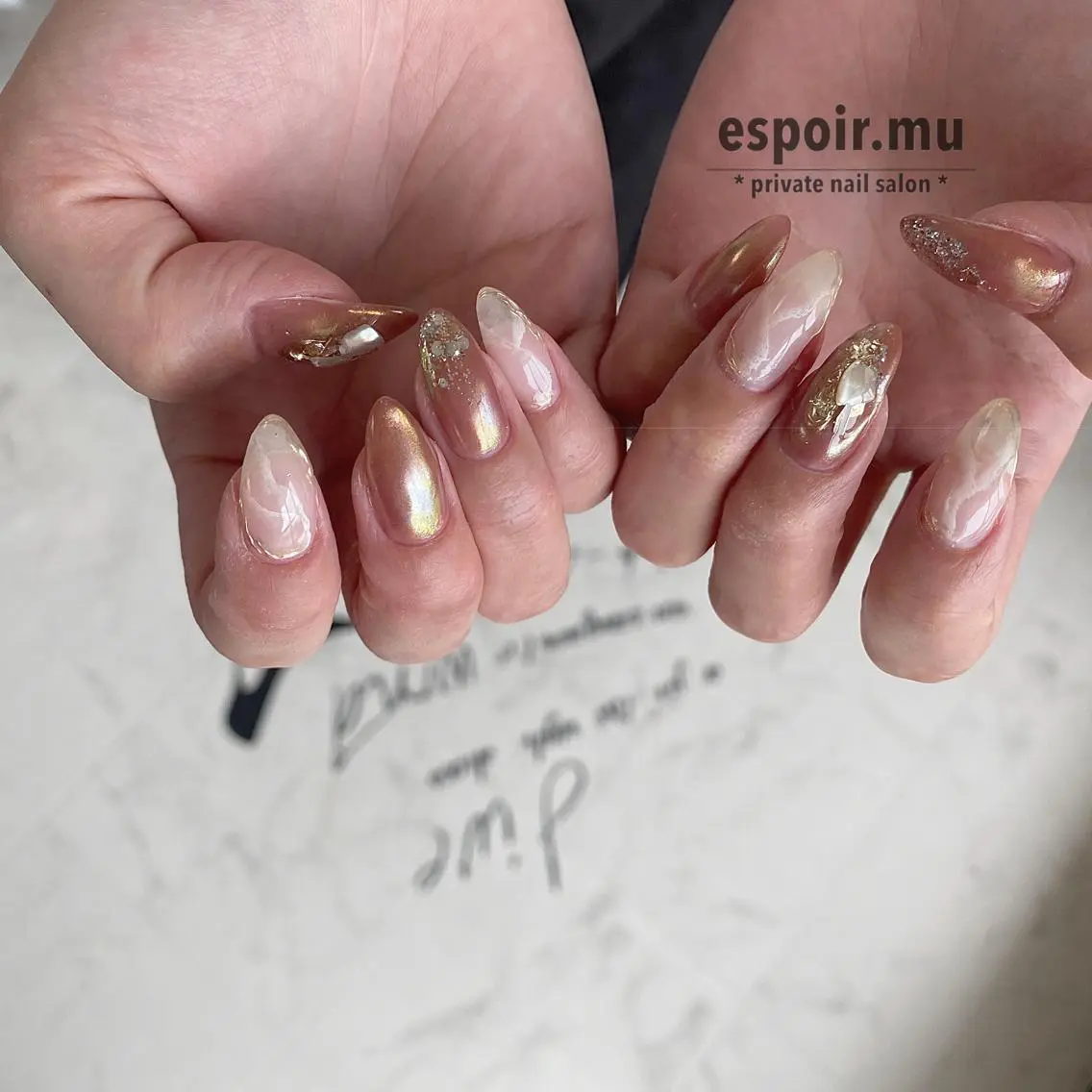 ロング ネイル espoir. muのネイルデザイン