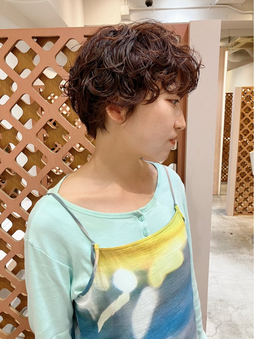 ショート パーマ ショートヘア カット パーマ 川間 将彦のヘアスタイル