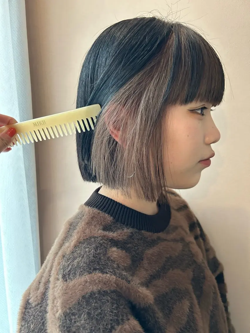 ショート カラー ベージュカラー ブリーチ インナーカラー カット ヘアカラー トリートメント hubhair レイヤー/透明感のヘアスタイル