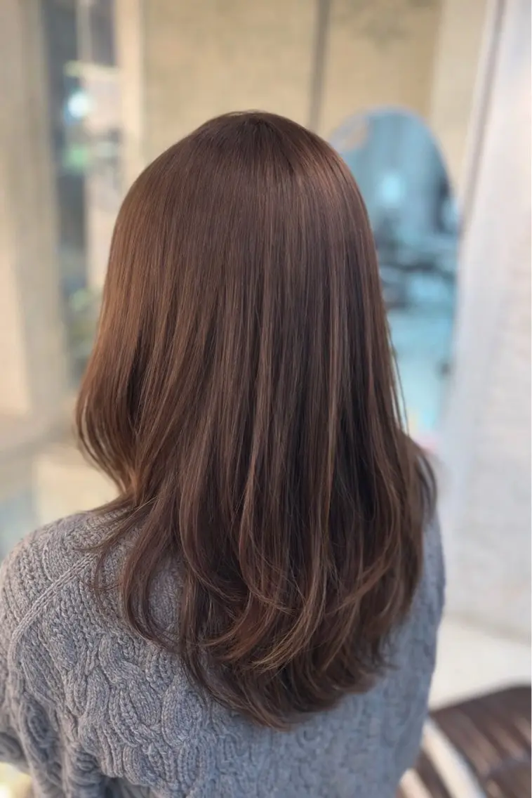 セミロング ヘアカラー トリートメント 透明感カラー/表参道 /みやもと　りょうまのヘアスタイル