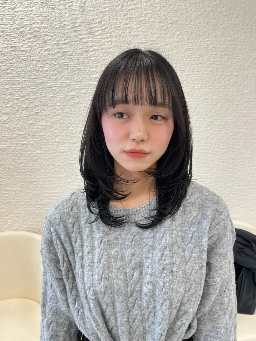 ミディアム ブリーチなしダブルカ ラー🎀透明感/AOのヘアスタイル