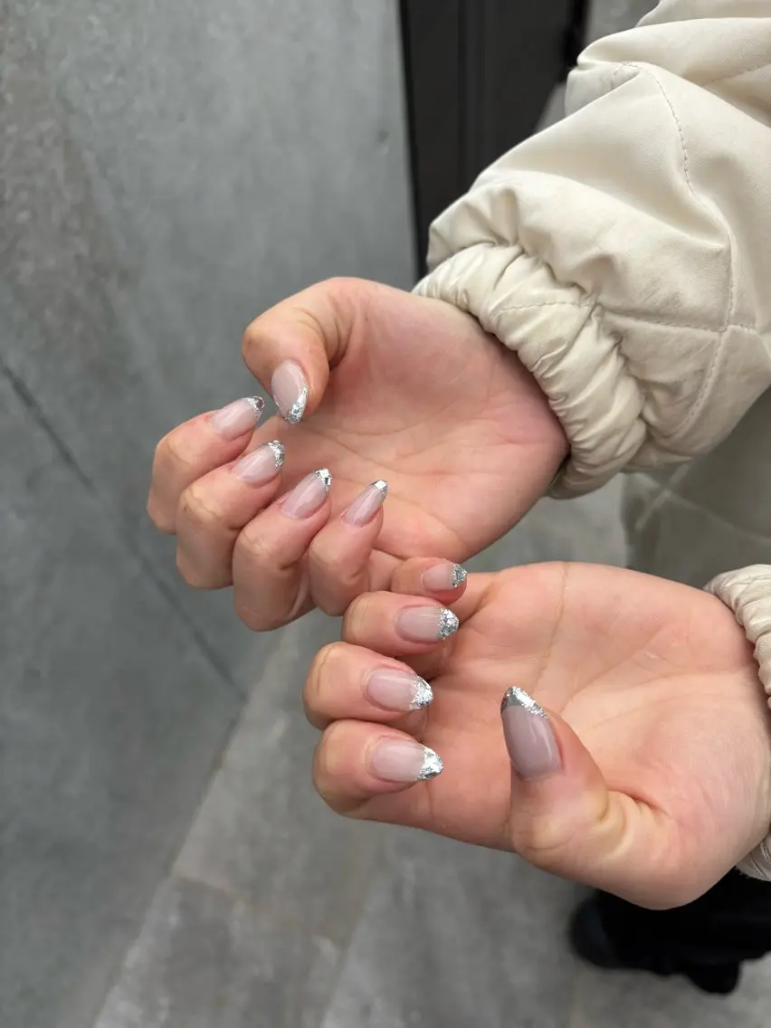 ネイル フレンチネイル ガラスフレンチ ハンドネイル Nail Salon __j Shinoのネイルデザイン