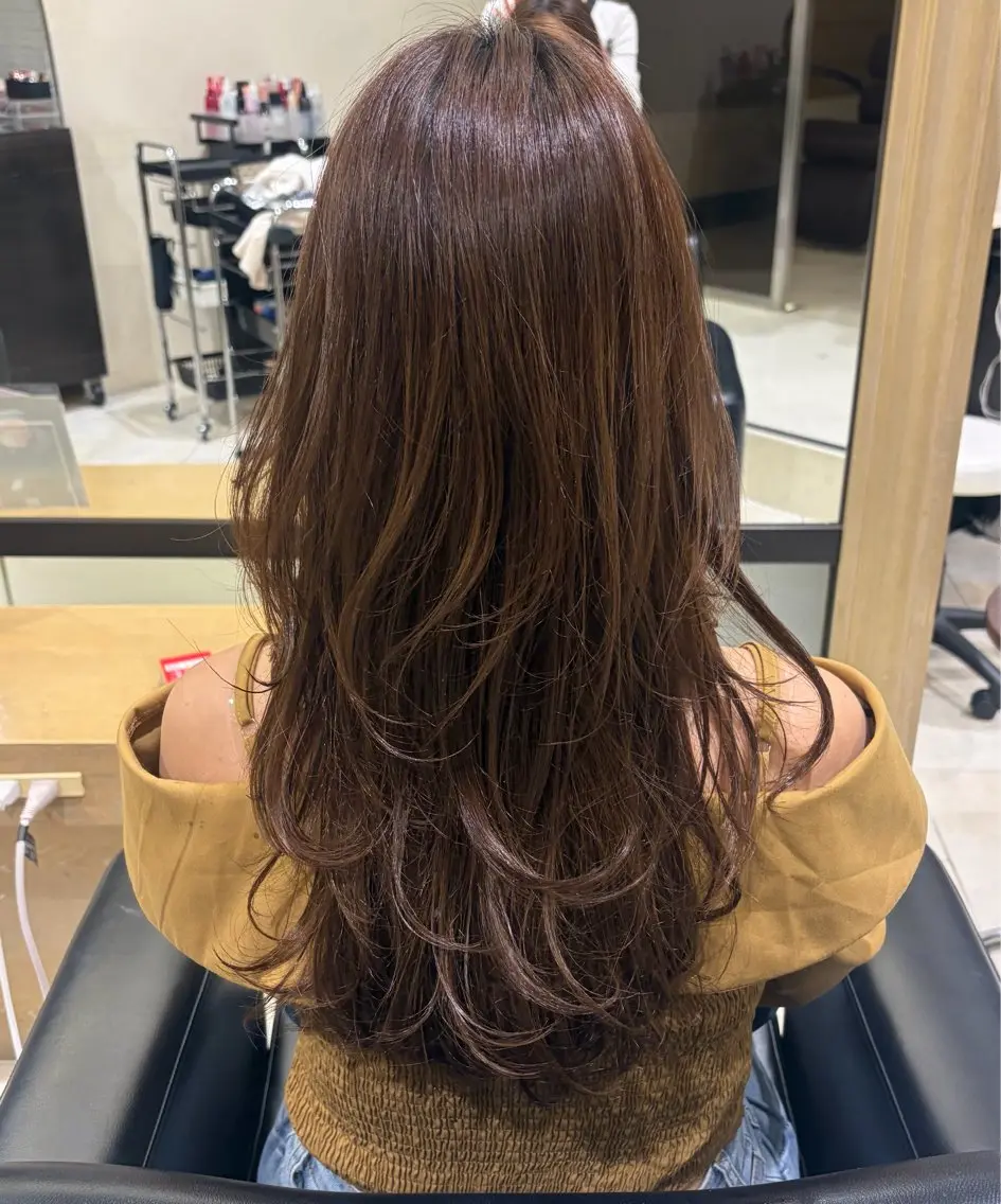 ロング レイヤーカット 竹井 麗愛のヘアスタイル