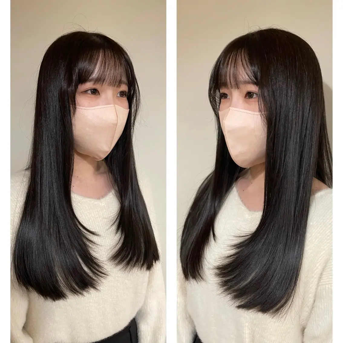 ロング 顔まわりレイヤー 顔周りカット レイヤーカット MIKU ナチュラルヘア✂️✨のヘアスタイル