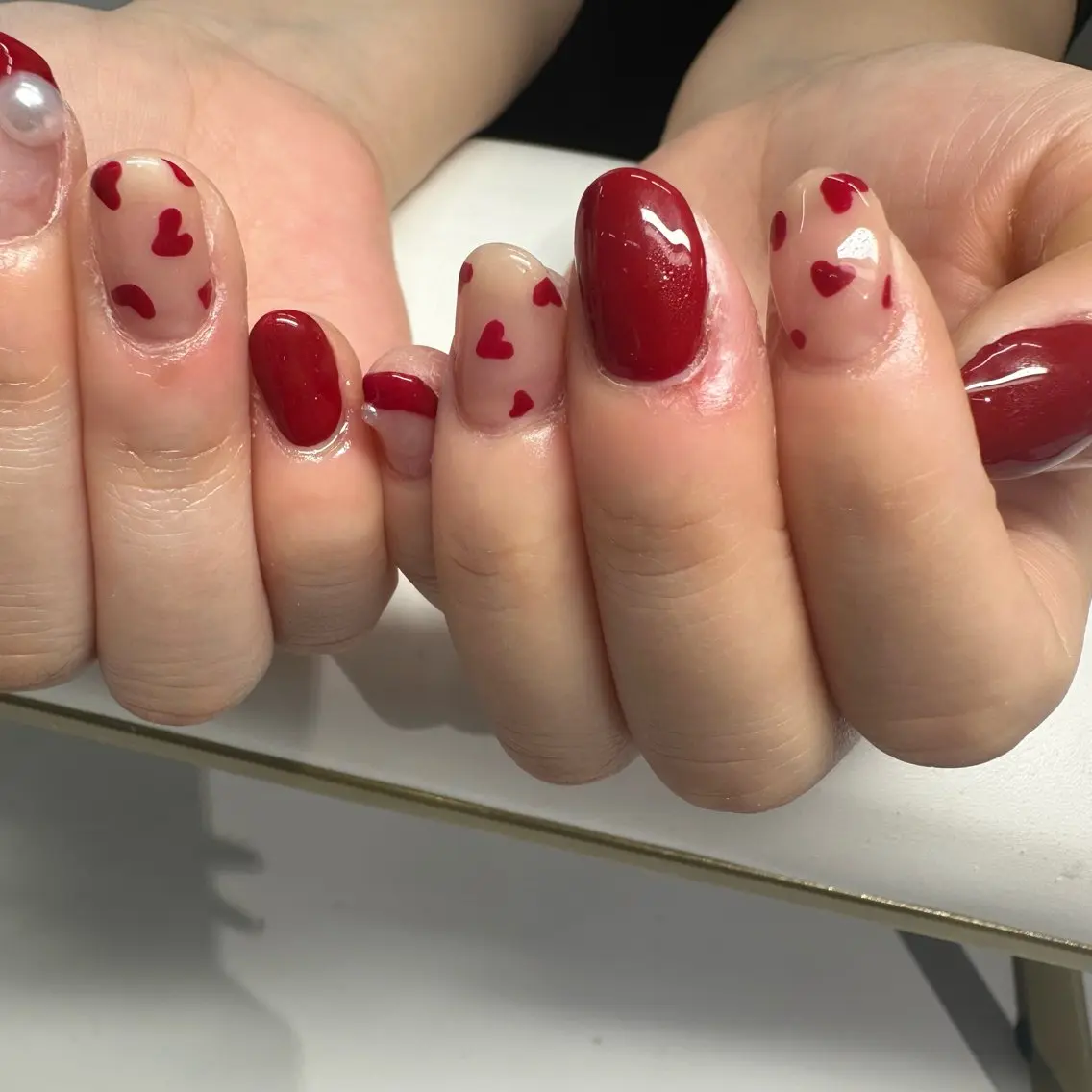 ネイル ハート ハンドネイル WOLTOKYO渋谷 yunaのネイルデザイン