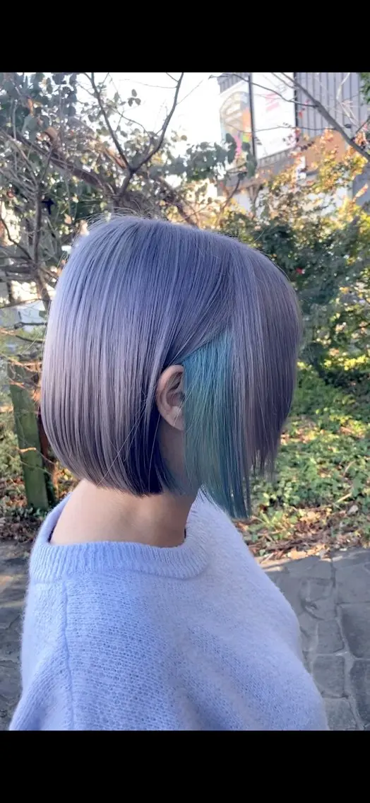 ショート カラー ヘアカラー トリートメント ルプラボウ/梨菜/ ハイトーン/ブリーチのヘアスタイル