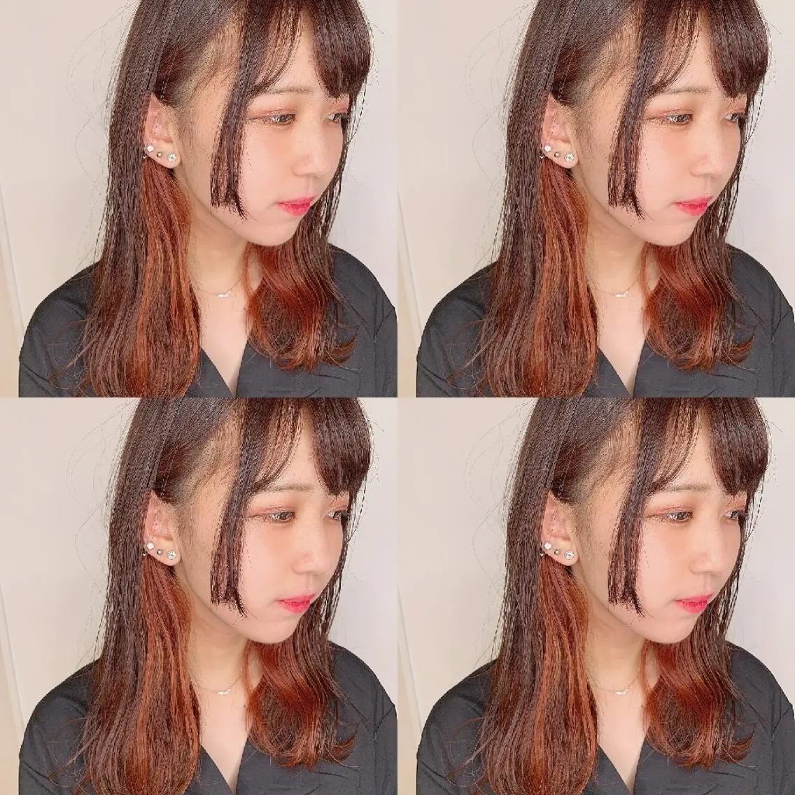 ミディアム カラー ヘアアレンジ インナーカラー カット ヘアカラー トリートメント 竹内啓太 ボブのヘアスタイル