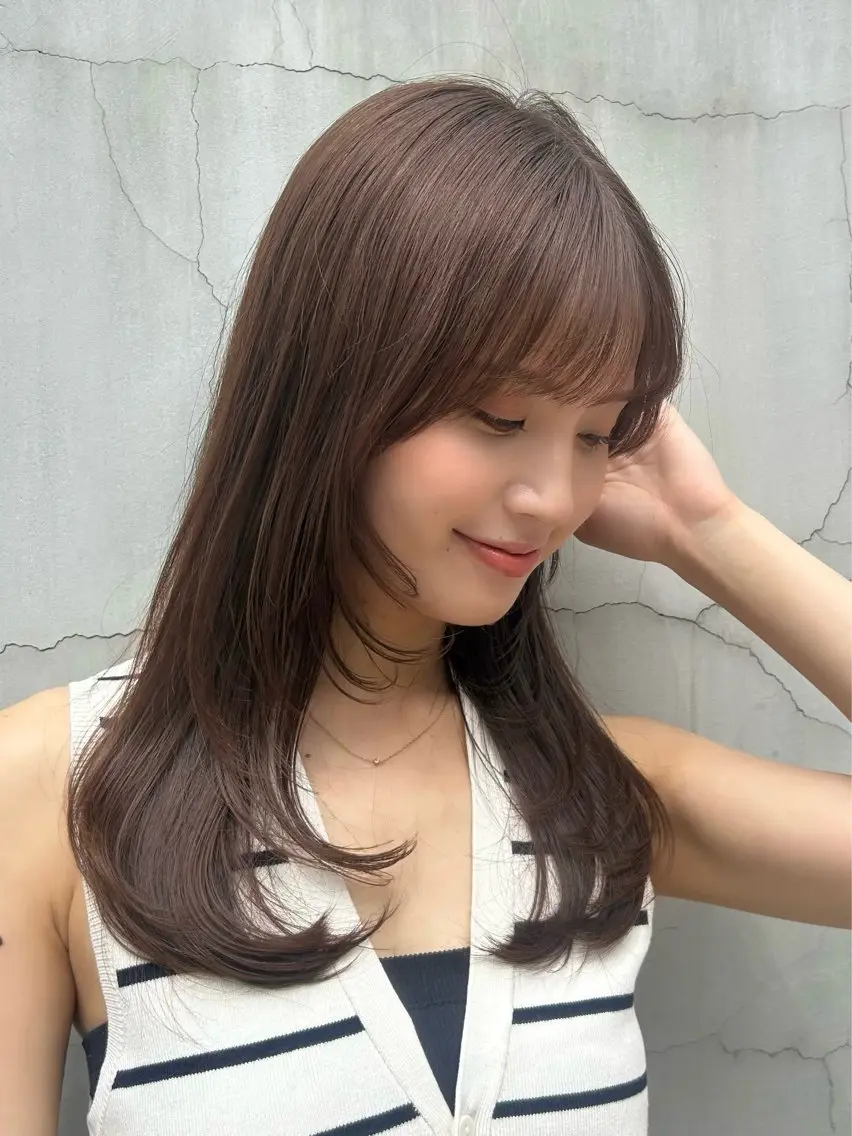 ロング カラー 透明感カラー グレージュ ヘアカラー トリートメント ユナ/暖色カラー🧡 /表参道のヘアスタイル