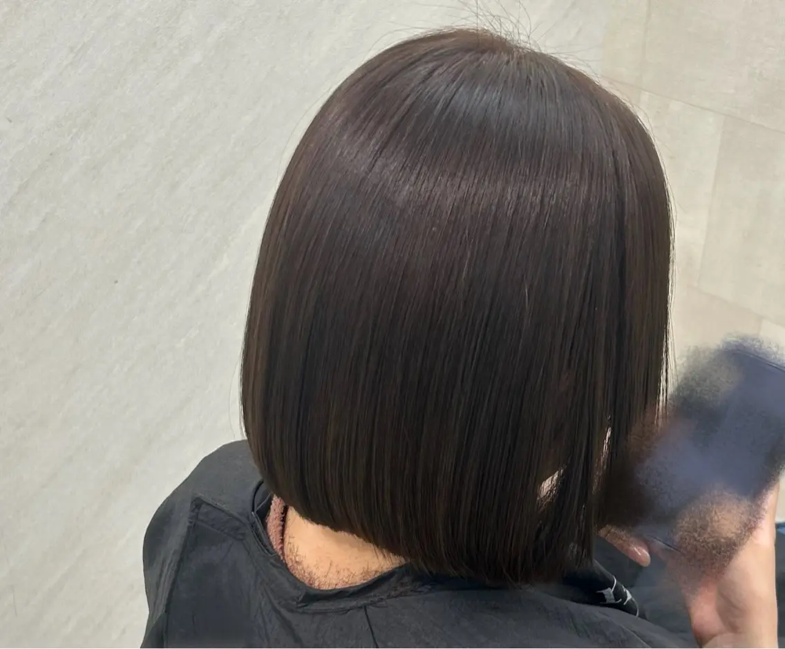 ショート カラー ボブ 髪質改善 縮毛矯正 トリートメント カット ヘアカラー トリートメント miyon /nanaeのヘアスタイル