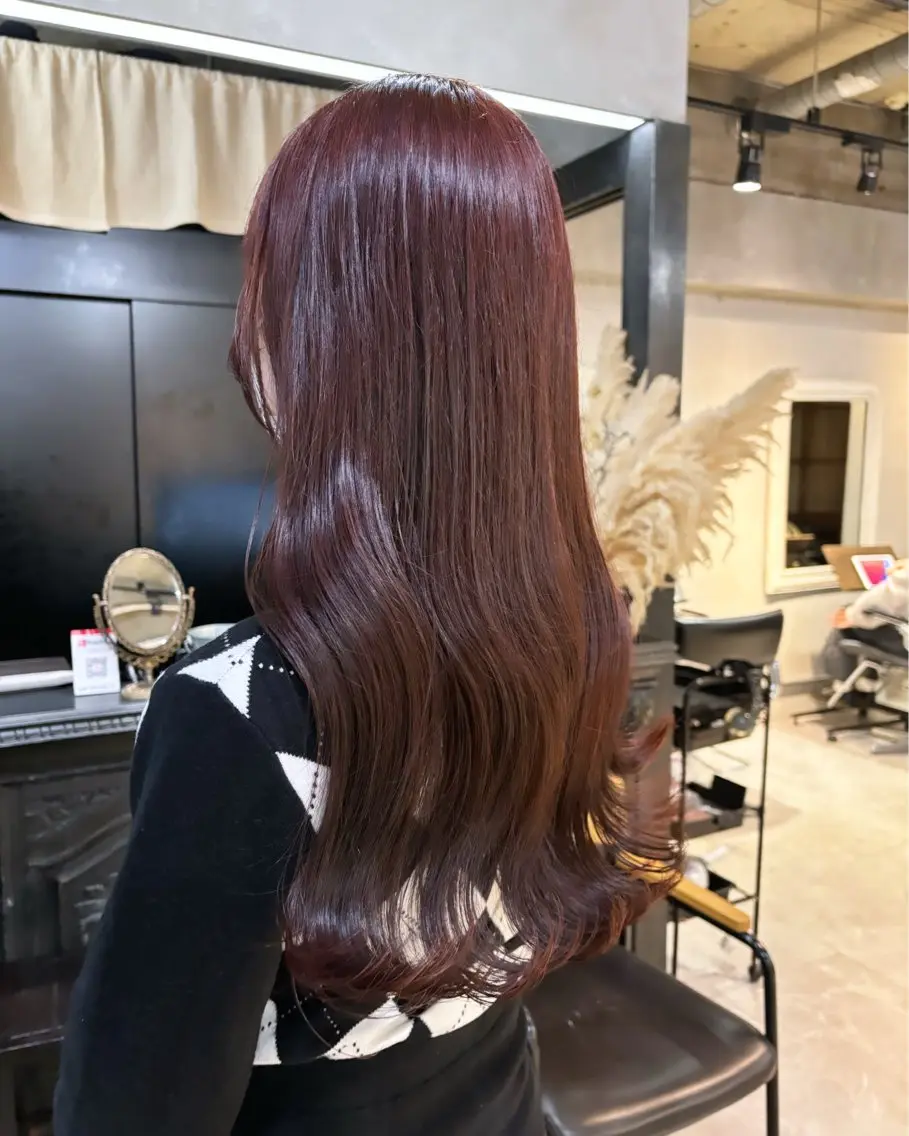 ロング カラー ブラウンカラー ピンクカラー ピンクブラウン ヘアカラー トリートメント 透明感カラー/ 池袋/nana 🩰のヘアスタイル