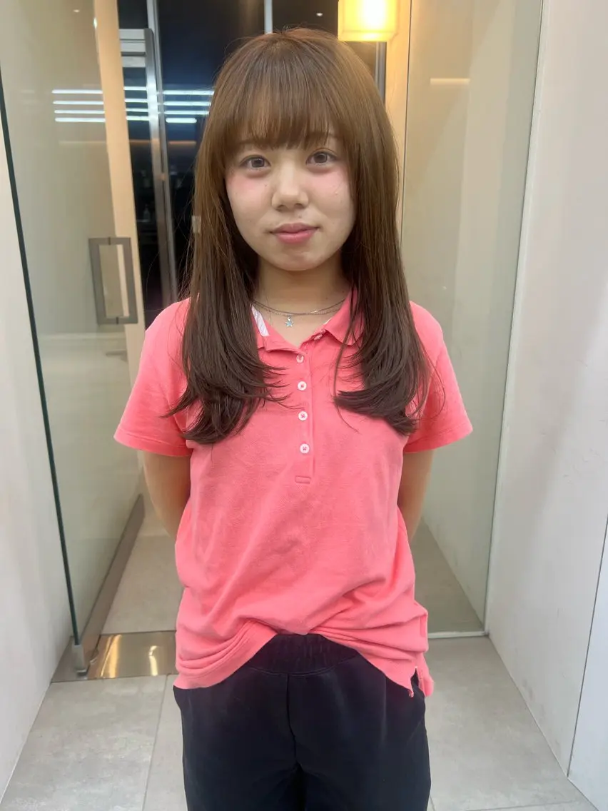 セミロング カラー ブラウンカラー レイヤーカット カット ヘアカラー トリートメント 吉沢遣人/レイヤー /髪質改善のヘアスタイル