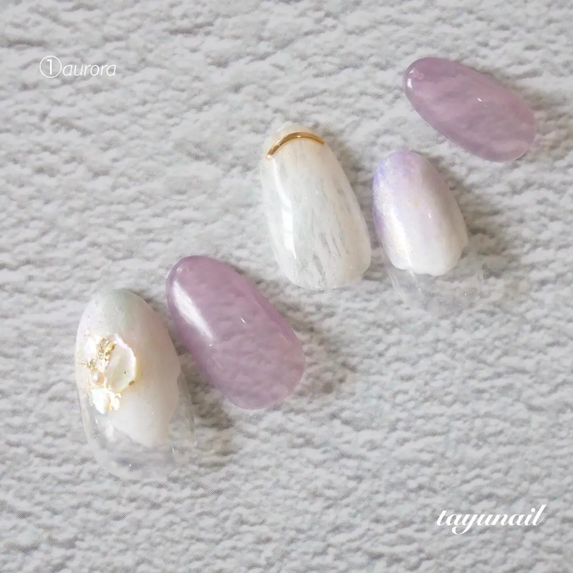 ネイル アートネイル オーロラネイル ブルー フットネイル ジェルネイル ネイルサロン 【たゆnail】のネイルデザイン
