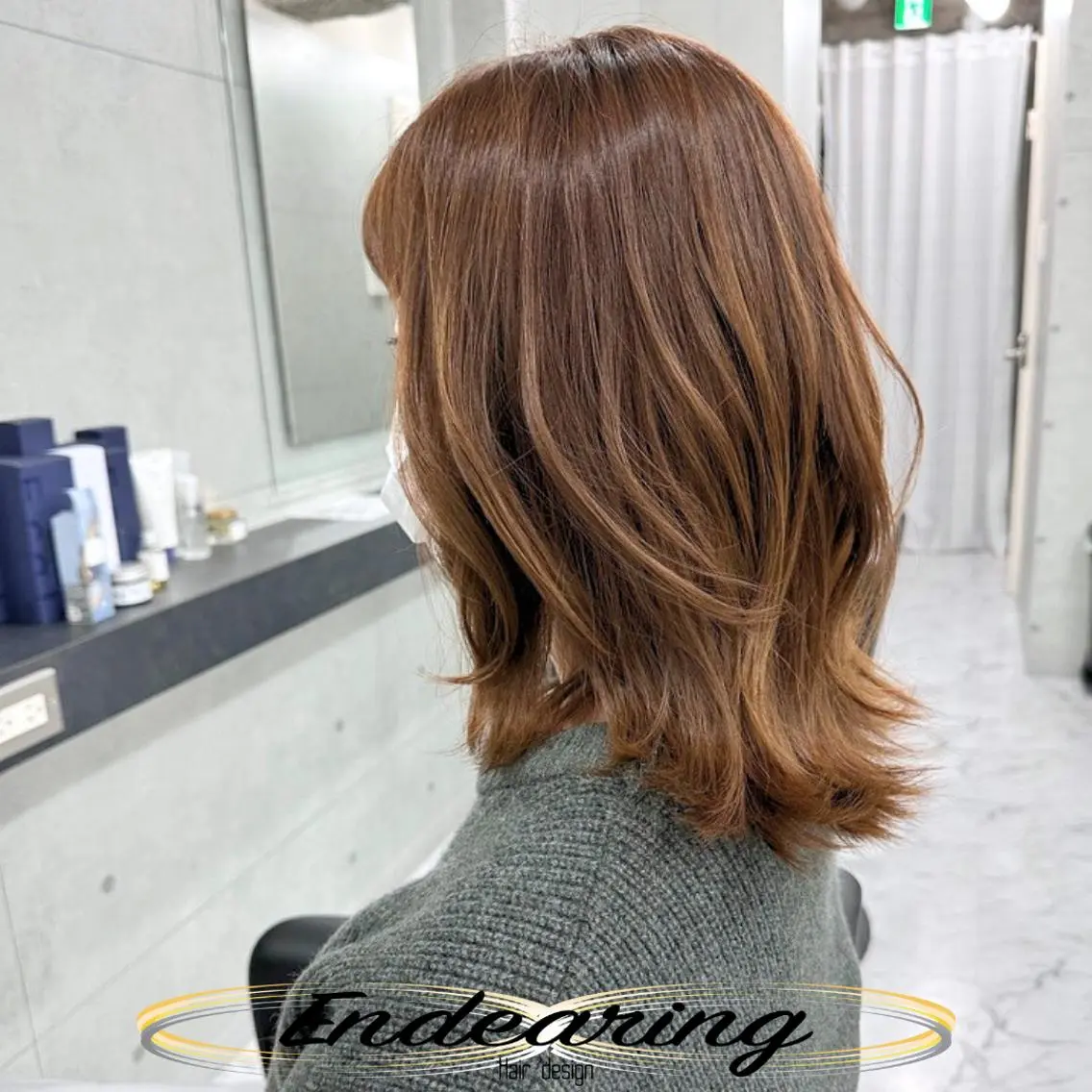 セミロング レイヤーカット 似合わせカット 外ハネヘア カット ヘアカラー 柳田 怜那/銀座 Endearingのヘアスタイル
