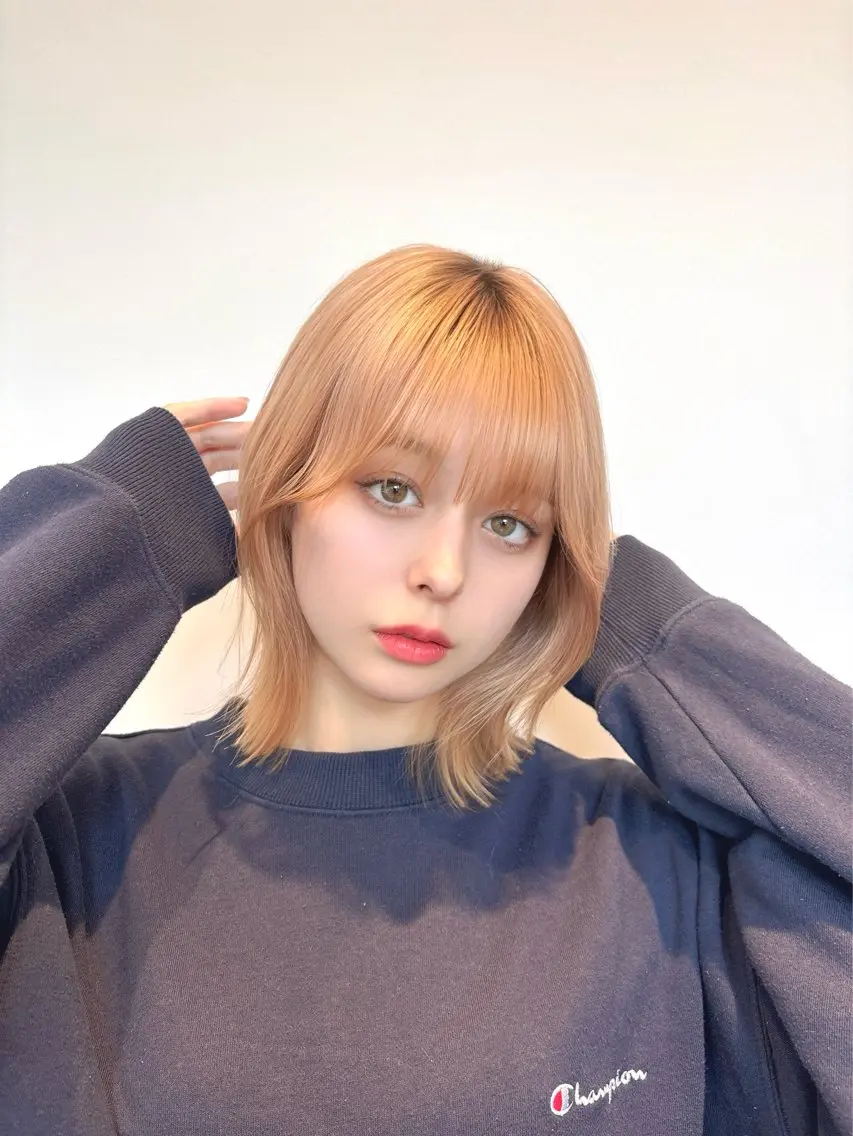 ミディアム カラー ベージュカラー ボブ くびれヘア カット ヘアカラー トリートメント 🍀本格ヘッドスパ 👑髪質改善🍀英司のヘアスタイル