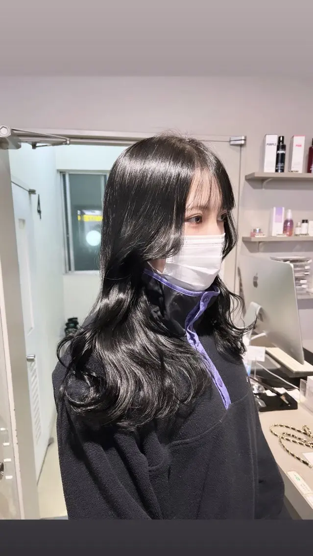 ロング カラー パーマ ヘアアレンジ メンズ 上品＆韓国風 🥀海心🥀のヘアスタイル
