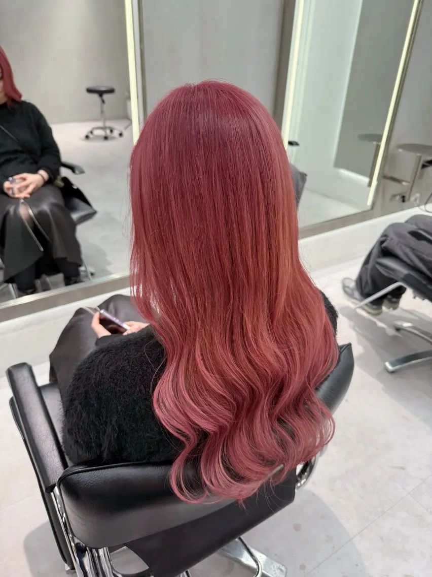 ロング カラー ブリーチ ピンクカラー ヘアカラー トリートメント 🤍haruna 🤍SUIのヘアスタイル