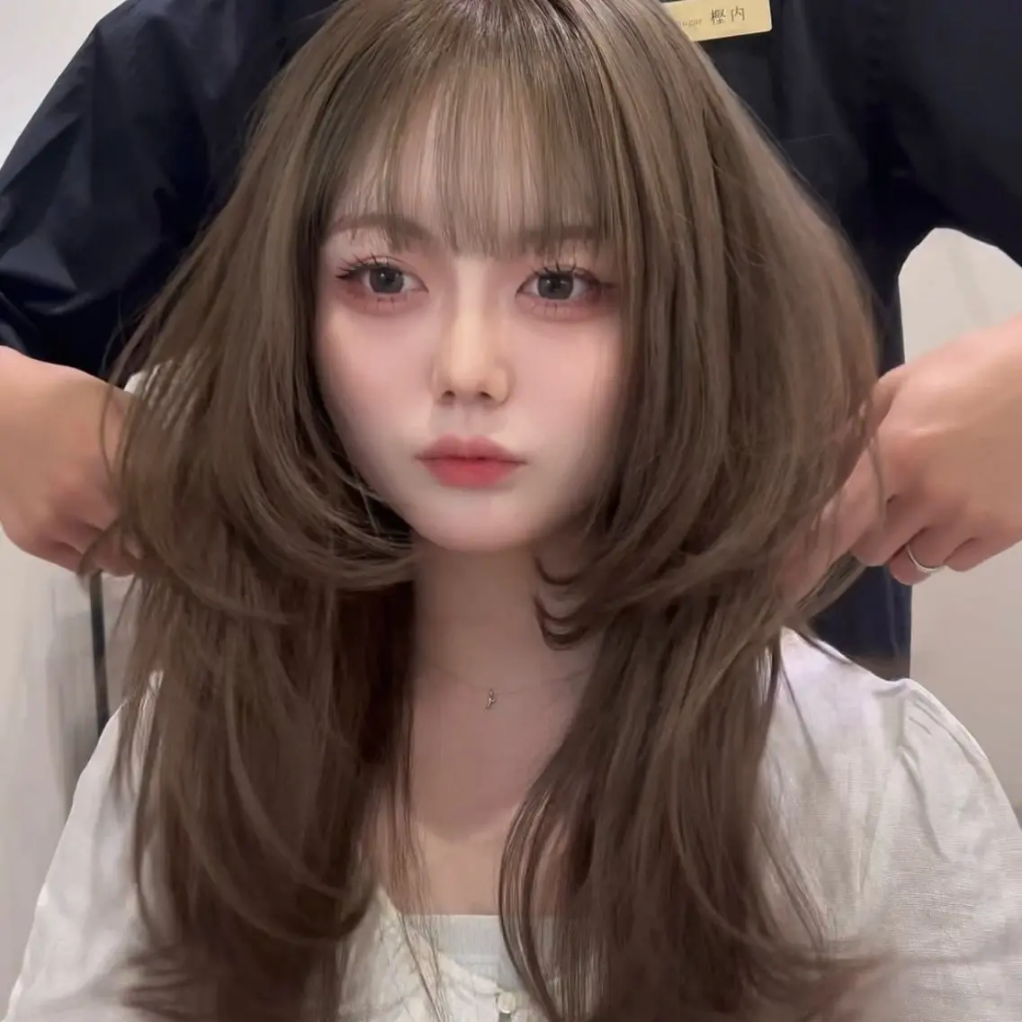 ロング ブリーチなしWカラー /レイヤーカット大阪のヘアスタイル