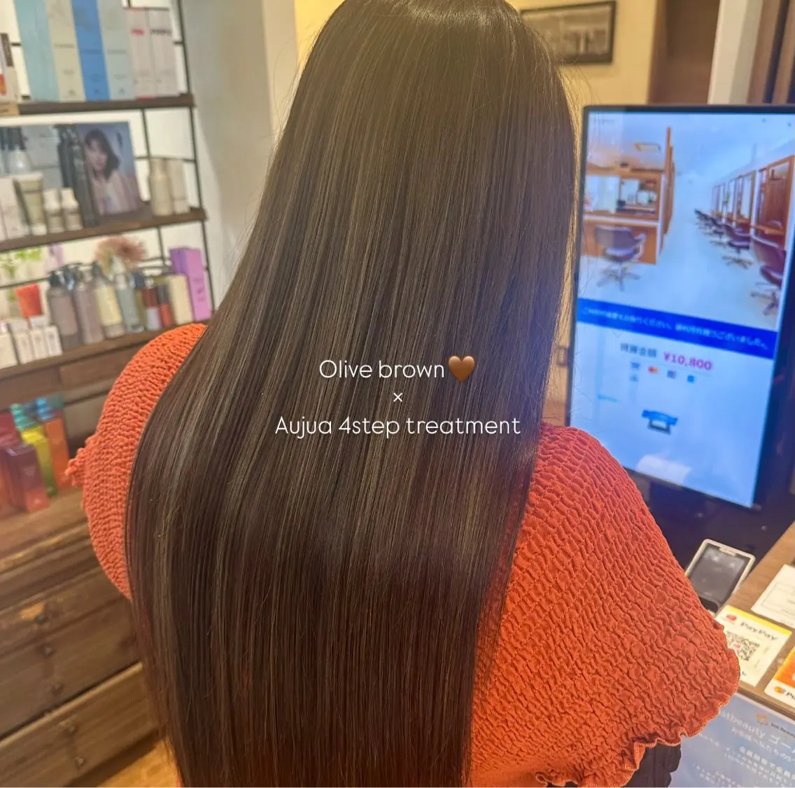 ロング カラー ブラウンカラー ハイライトカラー オリーブブラウン ハイライト ヘアカラー トリートメント 🧡カットモデル募集 / miyu🧡のヘアスタイル