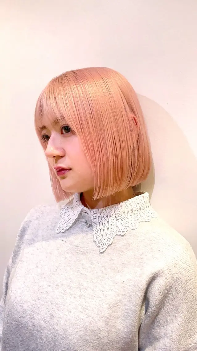 ショート カラー ハイトーンカラー ボブ 🐣Say.ree ひらいで ななみ🐣のヘアスタイル