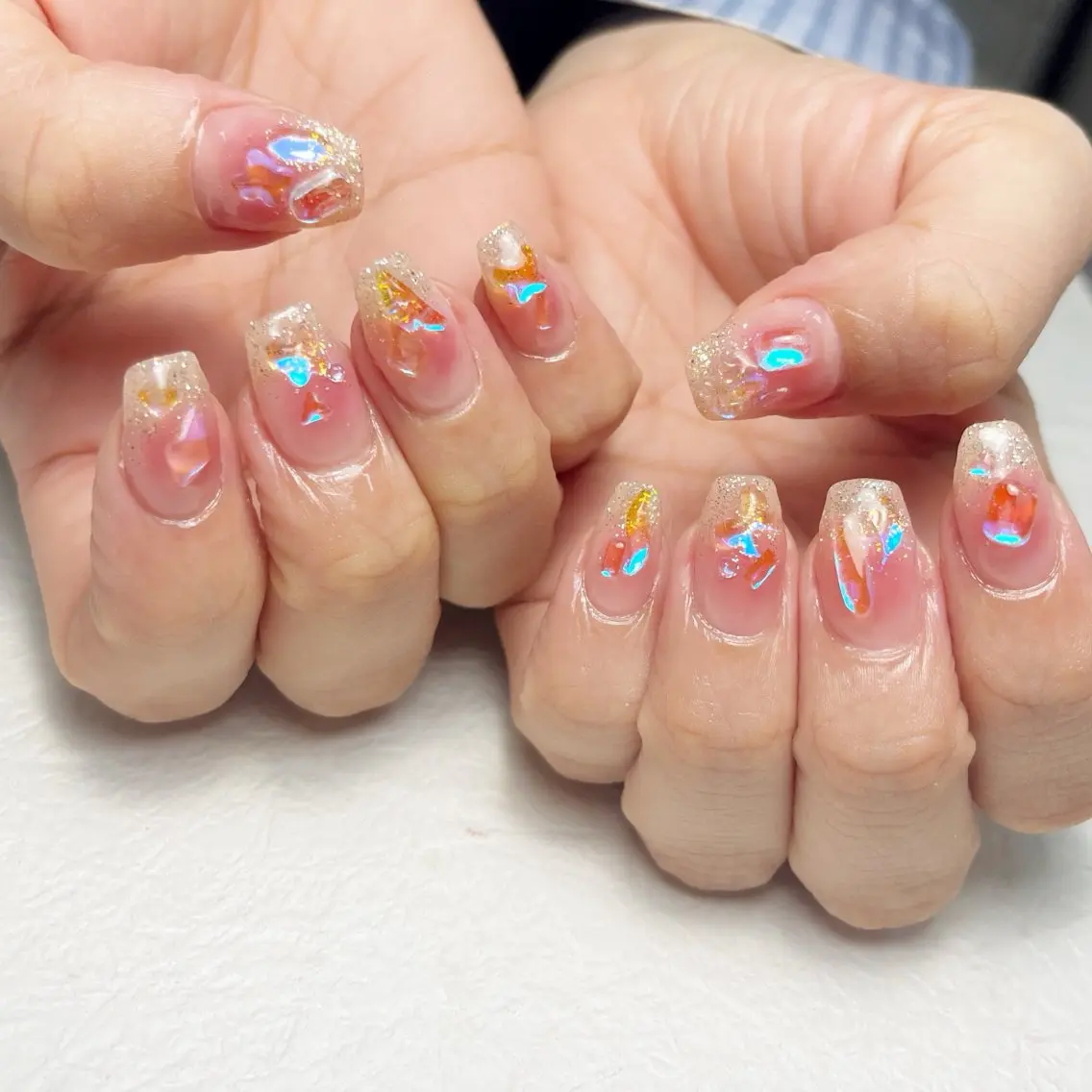 ネイル アートネイル フットネイル ジェルネイル 氷ネイル・うるうるネイル キラキラネイル ハンドネイル Y nail なんば堀江店のネイルデザイン