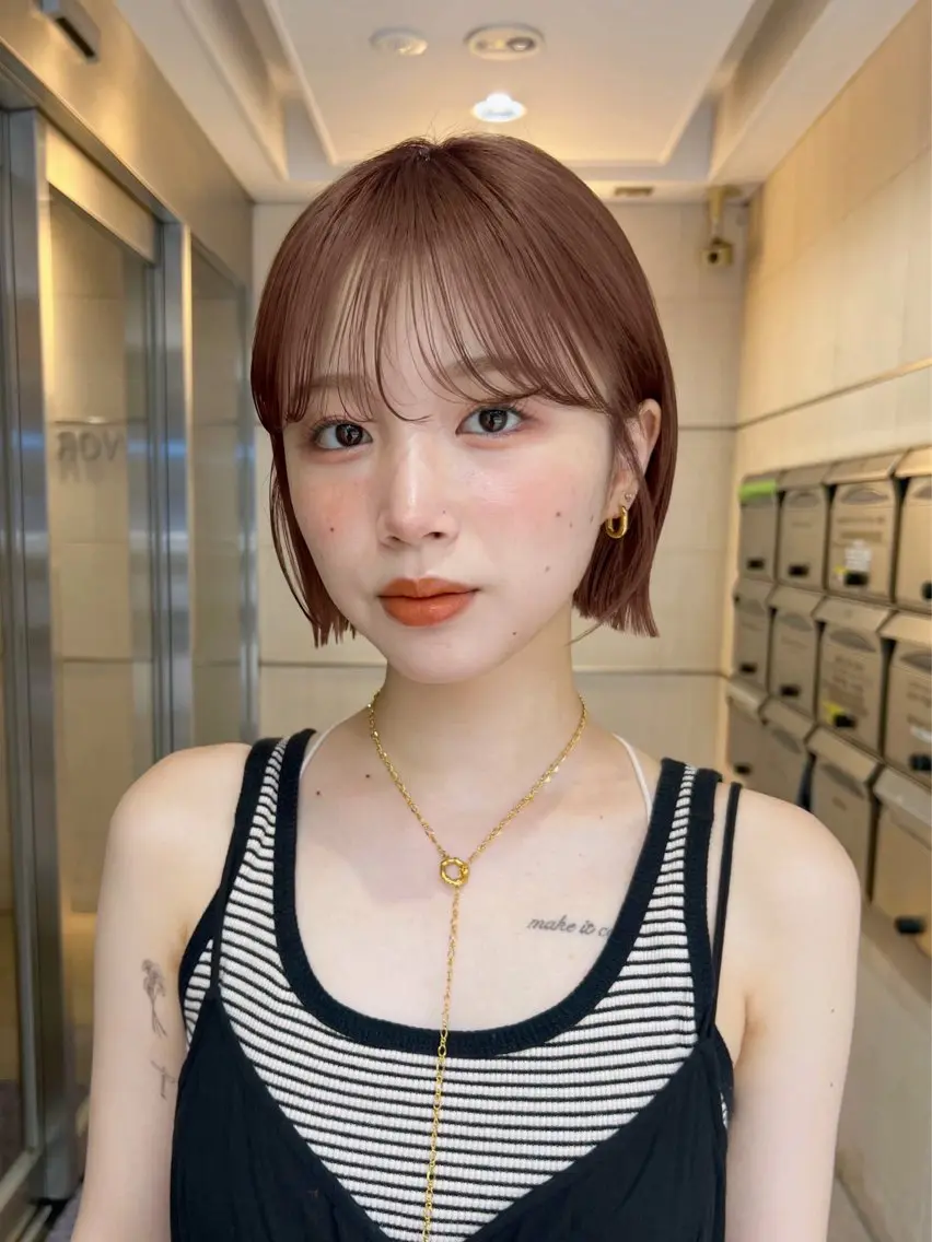 ショート カラー 🥑🫧田實 紗和 ボブ/暖色カラー🩰のヘアスタイル