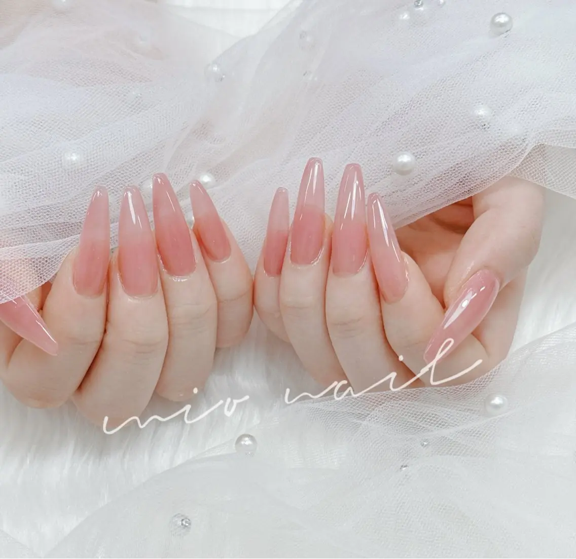 ネイル アートネイル ブルー ジェルネイル レース マグネットネイル ハンドネイル 💓mi.o Nail上野店のネイルデザイン
