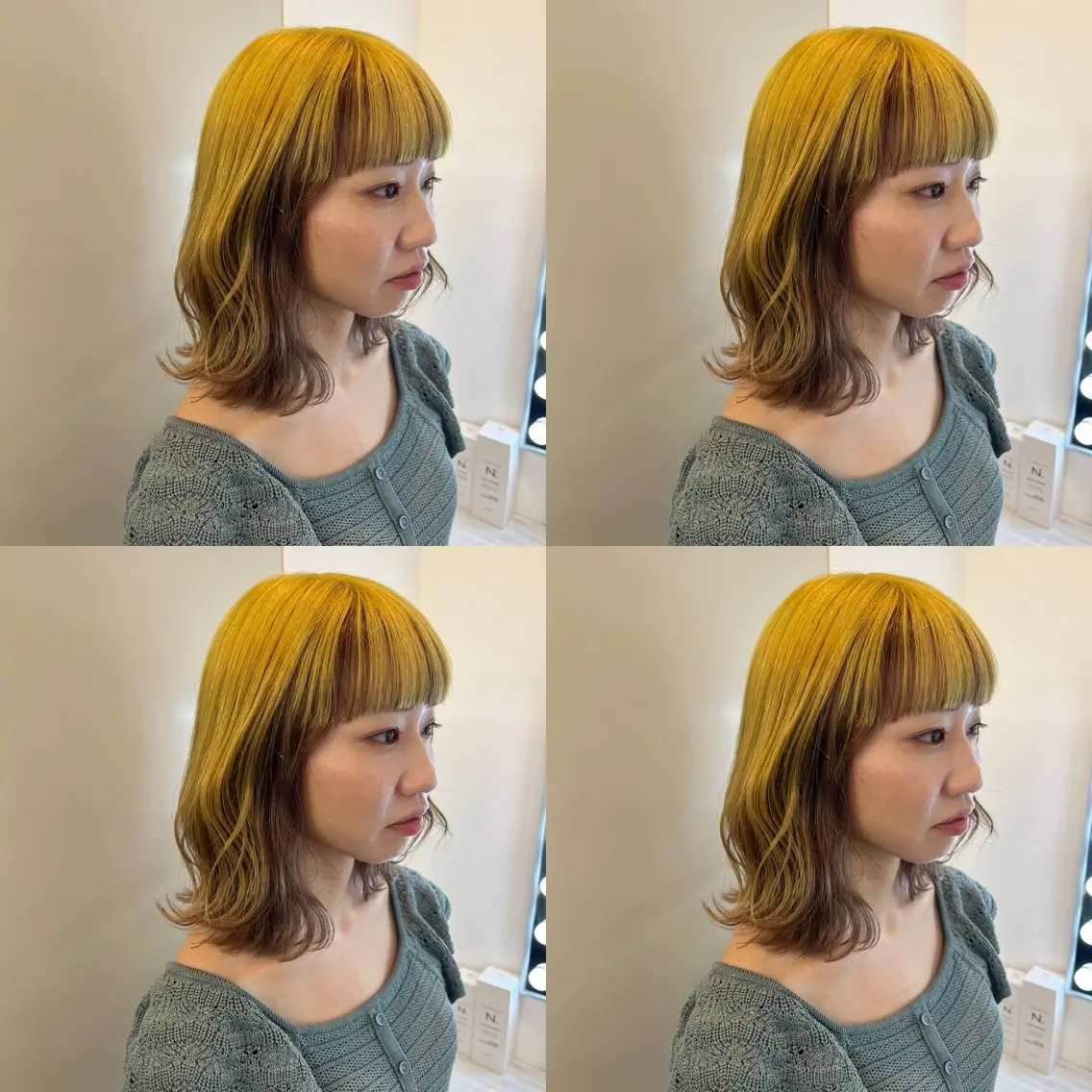 ミディアム カラー イエローカラー カット ヘアカラー トリートメント ✨レイヤー/髪質改善 /縮毛矯正✨ナカムラのヘアスタイル