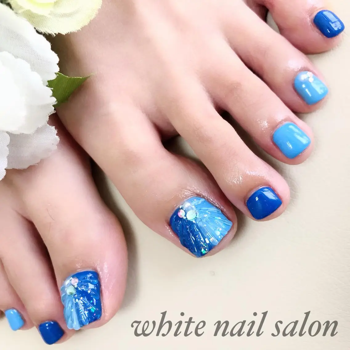ネイル アートネイル フレンチネイル ジェルネイル ハードジェル 持ち込み フットネイル white nail salonのネイルデザイン