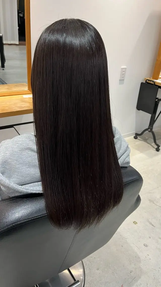 ロング 髪質改善 縮毛矯正 かおり/似合わせ/ 透明感カラーのヘアスタイル